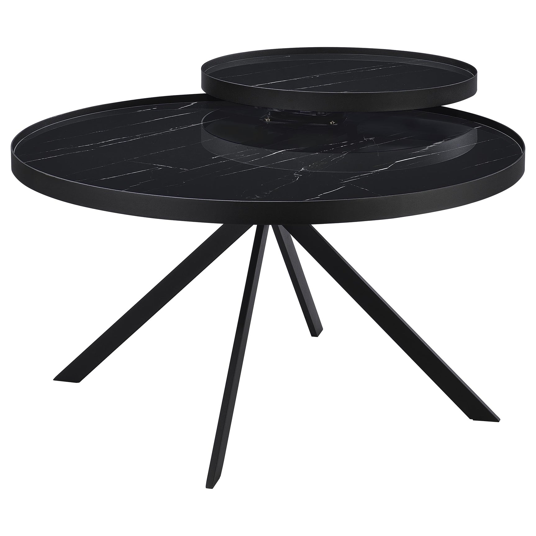 Briggs 2-piece Round Coffee and End Table Set Black - Tampa Furniture Outlet