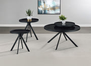 Tampa Furniture Outlet - Coaster - Briggs 3-piece Round Coffee and End Table Set Black - 706268-S3