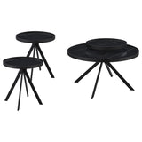 Briggs 3-piece Round Coffee and End Table Set Black - Tampa Furniture Outlet