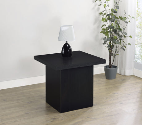 Max Square Engineered Laminate End Side Table Black - Tampa Furniture Outlet