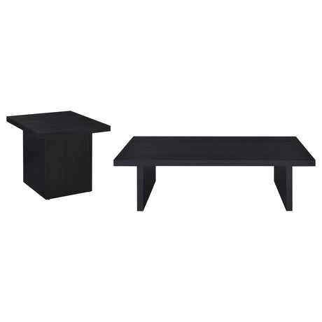 Max 2-piece Rectangular Coffee and End Table Set Black - Tampa Furniture Outlet
