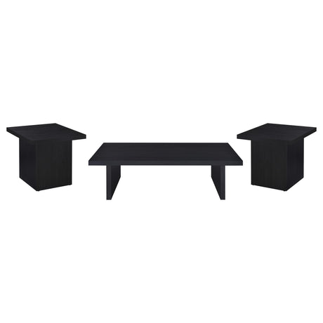 Max 3-piece Rectangular Coffee and End Table Set Black - Tampa Furniture Outlet