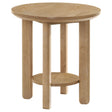 Tampa Furniture Outlet - Coaster - Ottowa Round Wood Side End Table with Shelf Light Oak - 706297