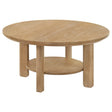 Tampa Furniture Outlet - Coaster - Ottowa 36-inch Round Wood Cocktail Coffee Table Light Oak - 706298