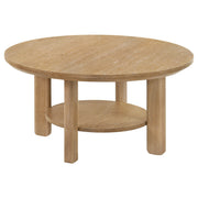 Tampa Furniture Outlet - Coaster - Ottowa 36-inch Round Wood Cocktail Coffee Table Light Oak - 706298