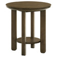 Tampa Furniture Outlet - Coaster - Ottowa 22-Inch Round Wood Side End Table with Shelf Brown - 706307