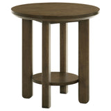 Tampa Furniture Outlet - Coaster - Ottowa 22-Inch Round Wood Side End Table with Shelf Brown - 706307