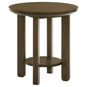Tampa Furniture Outlet - Coaster - Ottowa 22-Inch Round Wood Side End Table with Shelf Brown - 706307