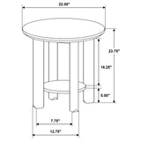 Ottowa 22-Inch Round Wood Side End Table with Shelf Brown