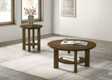 Tampa Furniture Outlet - Coaster - Ottowa 2-piece Round Wood Coffee Table Set Brown - 706308-S2