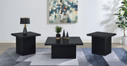 Tampa Furniture Outlet - Coaster - Devar 3-piece Square Cocktail Coffee End Table Set Black - 706408-S3