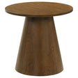Tampa Furniture Outlet - Coaster - Franklin Round Wood Pedestal Side End Table Dark Brown - 706437