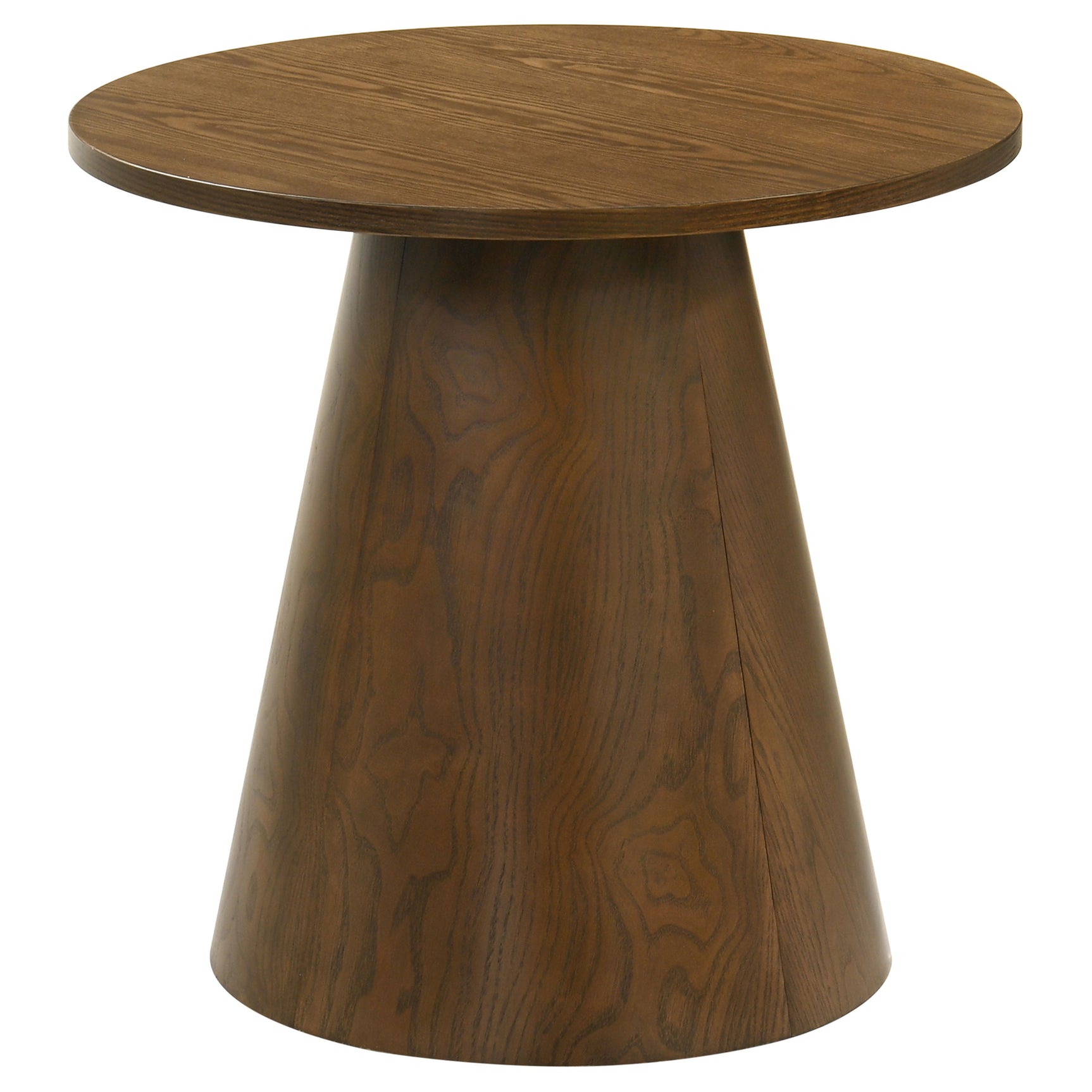Tampa Furniture Outlet - Coaster - Franklin Round Wood Pedestal Side End Table Dark Brown - 706437
