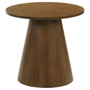 Tampa Furniture Outlet - Coaster - Franklin Round Wood Pedestal Side End Table Dark Brown - 706437