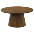 Tampa Furniture Outlet - Coaster - Franklin 36-inch Round Pedestal Coffee Table Dark Brown - 706438