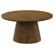 Tampa Furniture Outlet - Coaster - Franklin 36-inch Round Pedestal Coffee Table Dark Brown - 706438