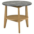 Tampa Furniture Outlet - Coaster - Bradley Round SmartTop End Side Table Grey and Natural - 706447