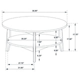 Bradley Round SmartTop Cocktail Coffee Table Grey and Natural