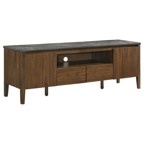 Tampa Furniture Outlet - Coaster - Bradley 63-inch 2-Door SmartTop TV Stand Smokey Grey and Brown - 706452