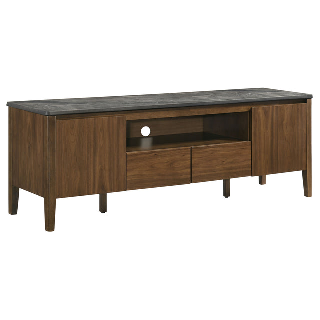 Tampa Furniture Outlet - Coaster - Bradley 63-inch 2-Door SmartTop TV Stand Smokey Grey and Brown - 706452