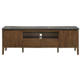 Bradley 63-inch 2-Door SmartTop TV Stand Smokey Grey and Brown