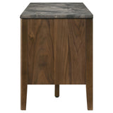Bradley 63-inch 2-Door SmartTop TV Stand Smokey Grey and Brown