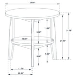 Bradley Round SmartTop End Side Table Smokey Grey and Dark Brown