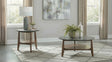 Tampa Furniture Outlet - Coaster - Bradley 2-Piece Round SmartTop Coffee Table Set Smokey Grey and Brown - 706458-S2