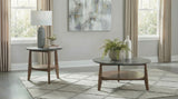 Tampa Furniture Outlet - Coaster - Bradley 2-Piece Round SmartTop Coffee Table Set Smokey Grey and Brown - 706458-S2