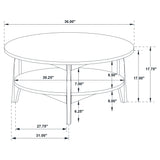 Bradley 2-Piece Round SmartTop Coffee Table Set Smokey Grey and Brown