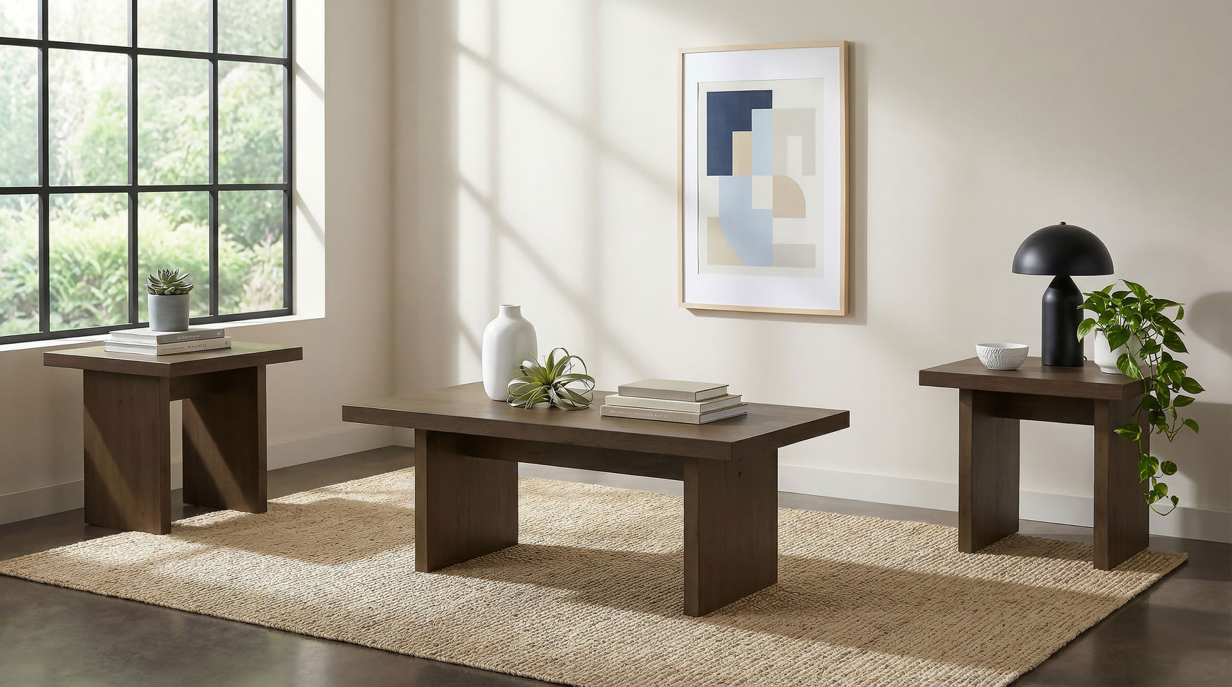 Tampa Furniture Outlet - Coaster - Decker 3-piece Coffee and End Table Set Walnut - 706488-S3
