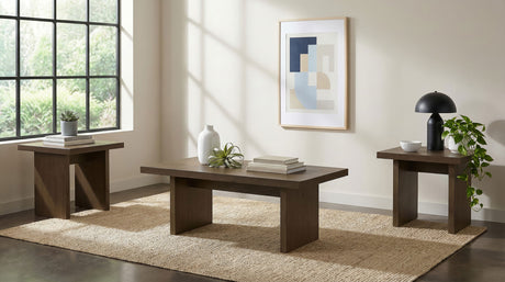 Tampa Furniture Outlet - Coaster - Decker 3-piece Coffee and End Table Set Walnut - 706488-S3