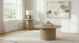 Tampa Furniture Outlet - Coaster - Hamlyn 2-piece Round Fluted Coffee and End Table Set Natural Oak - 706498-S2