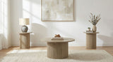 Tampa Furniture Outlet - Coaster - Hamlyn 3-piece Round Fluted Coffee and End Table Set Natural Oak - 706498-S3