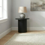 Hamlyn Round Fluted Occasional Side End Table Black
