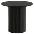 Tampa Furniture Outlet - Coaster - Hamlyn Round Fluted Occasional Side End Table Black - 706507