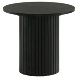 Tampa Furniture Outlet - Coaster - Hamlyn Round Fluted Occasional Side End Table Black - 706507