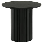 Tampa Furniture Outlet - Coaster - Hamlyn Round Fluted Occasional Side End Table Black - 706507