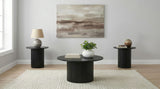 Tampa Furniture Outlet - Coaster - Hamlyn 3-piece Round Fluted Coffee and End Table Set Black - 706508-S3