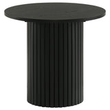 Hamlyn 3-piece Round Fluted Coffee and End Table Set Black