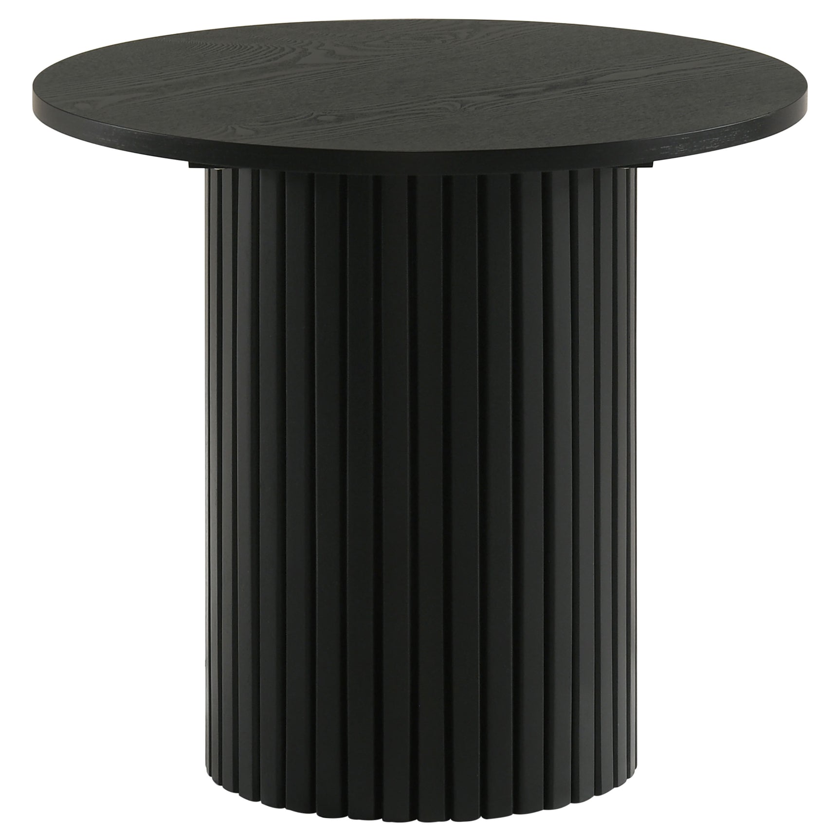 Hamlyn 3-piece Round Fluted Coffee and End Table Set Black