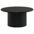 Tampa Furniture Outlet - Coaster - Hamlyn Round Fluted Occasional Cocktail Coffee Table Black - 706508