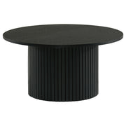 Tampa Furniture Outlet - Coaster - Hamlyn Round Fluted Occasional Cocktail Coffee Table Black - 706508