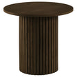 Tampa Furniture Outlet - Coaster - Hamlyn Round Fluted Occasional Side End Table Walnut - 706517