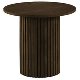 Tampa Furniture Outlet - Coaster - Hamlyn Round Fluted Occasional Side End Table Walnut - 706517