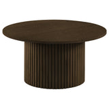 Hamlyn 3-piece Round Fluted Coffee and End Table Set Walnut