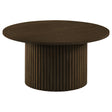 Tampa Furniture Outlet - Coaster - Hamlyn Round Fluted Occasional Cocktail Coffee Table Walnut - 706518