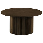 Tampa Furniture Outlet - Coaster - Hamlyn Round Fluted Occasional Cocktail Coffee Table Walnut - 706518