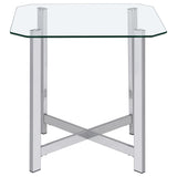 Cronin 2-piece Tempered Glass Top Coffee Table Set Chrome