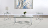 Tampa Furniture Outlet - Coaster - Cronin 3-piece Tempered Glass Top Coffee Table Set Chrome - 706568-S3